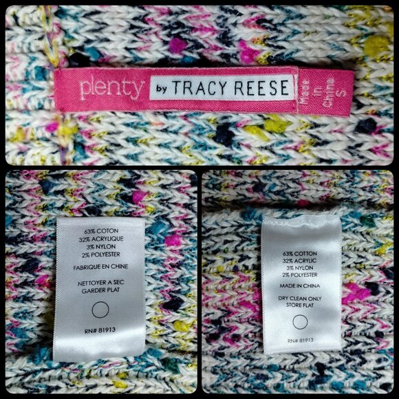 S Plenty by Tracy Reese Kittiwake Rainbow Confetti Slub Anthropologie 3/4 Sleeve - Picture 6 of 10